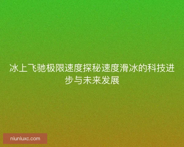 冰上飞驰极限速度探秘速度滑冰的科技进步与未来发展