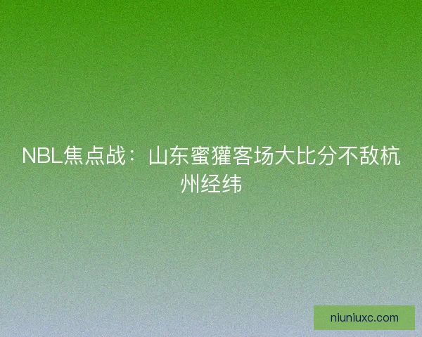 NBL焦点战：山东蜜獾客场大比分不敌杭州经纬